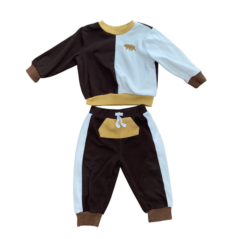 Baby Boys 2pc Outfit By Little Ricky's 18M Fleece Tracksuit